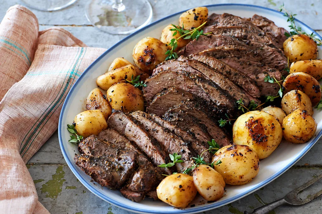 Agneau poêlé avec une tartinade fumée