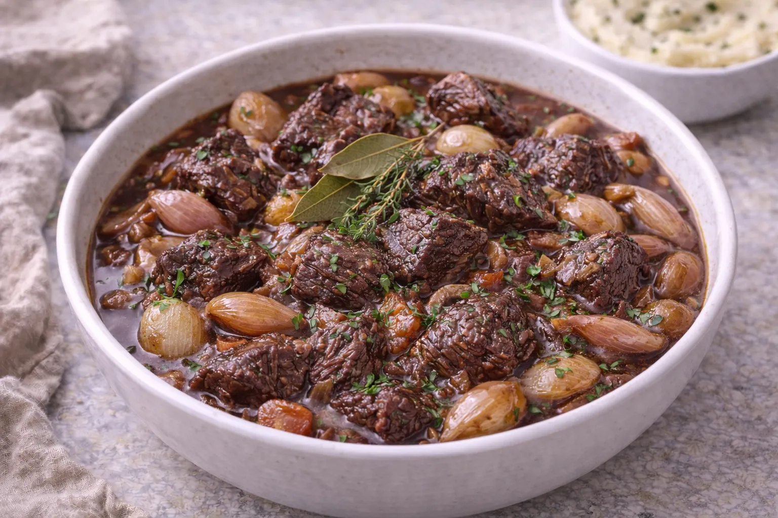 Bœuf braisé aux échalotes