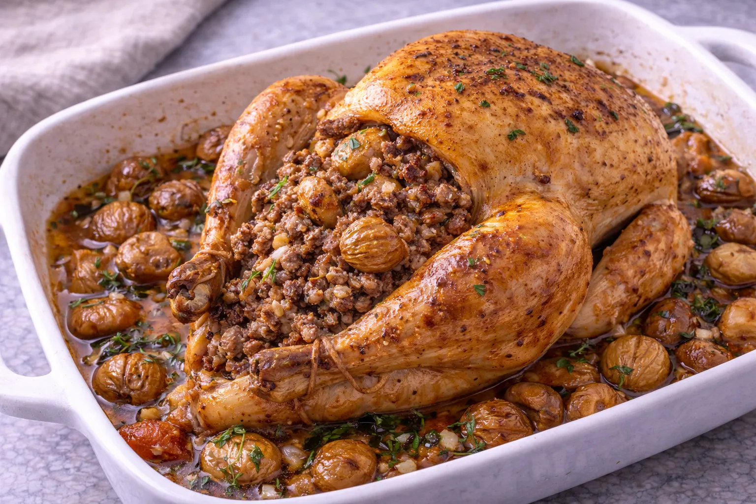 Chapon farci aux marrons