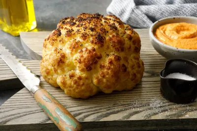 Chou-fleur rôti entier avec romesco