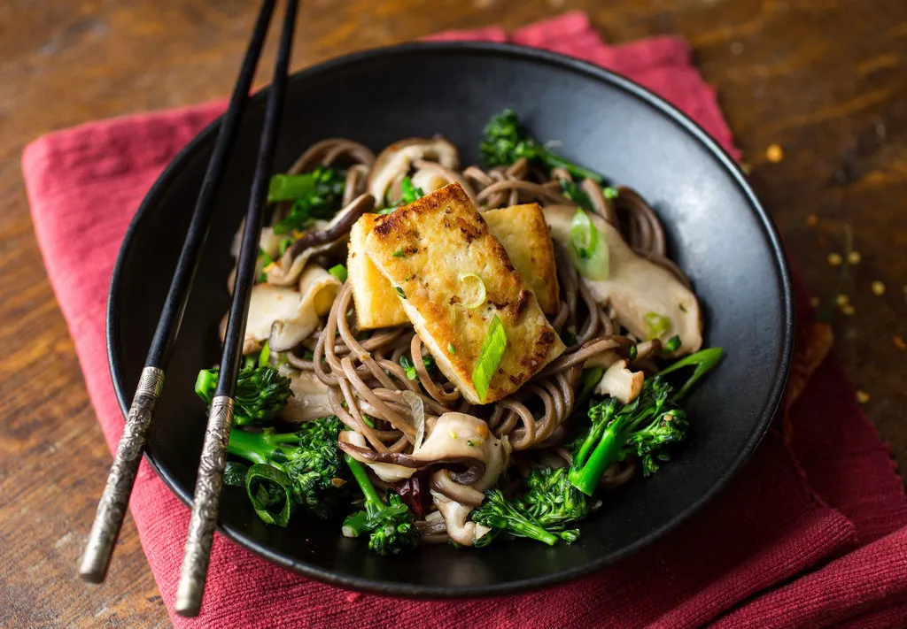 Nouilles Soba aux Shiitakés, Brocoli et Tofu