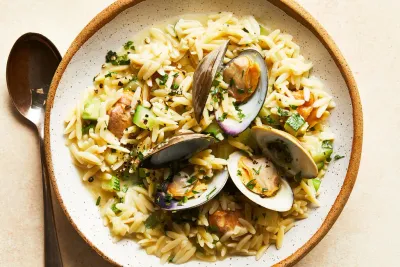 Orzo aux palourdes et courgettes