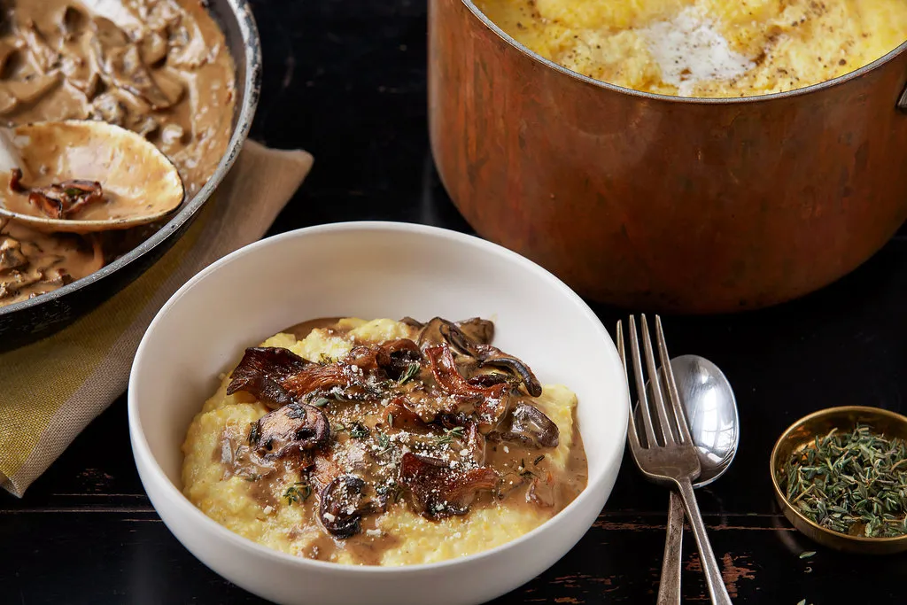 Polenta crémeuse aux champignons