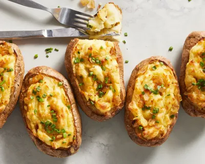 Pommes de terre cuites deux fois véganes