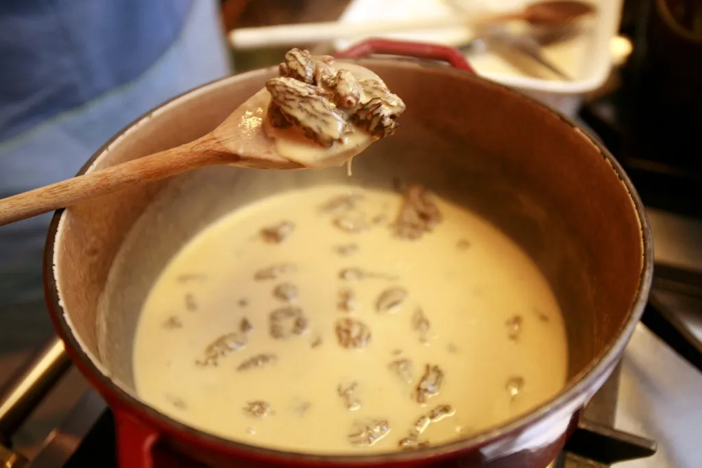 Poulet au vin jaune et champignons