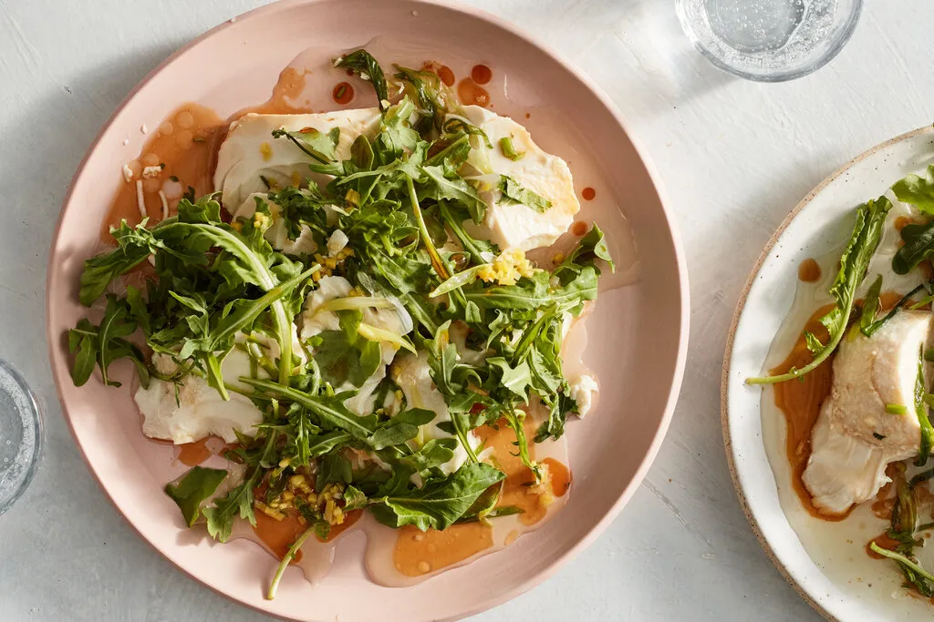 Tofu avec huile de scallion crépitante